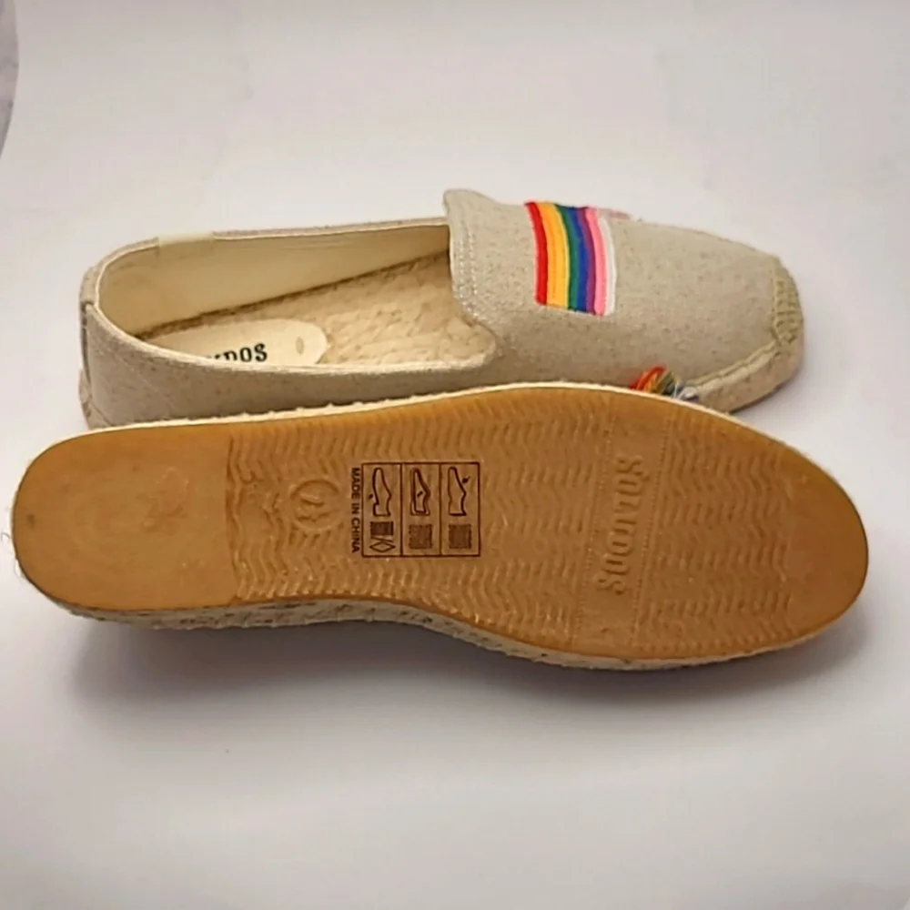 Soludos Pride Slip On  Espadrilles In Natural Sand Color - Picture 6 of 10